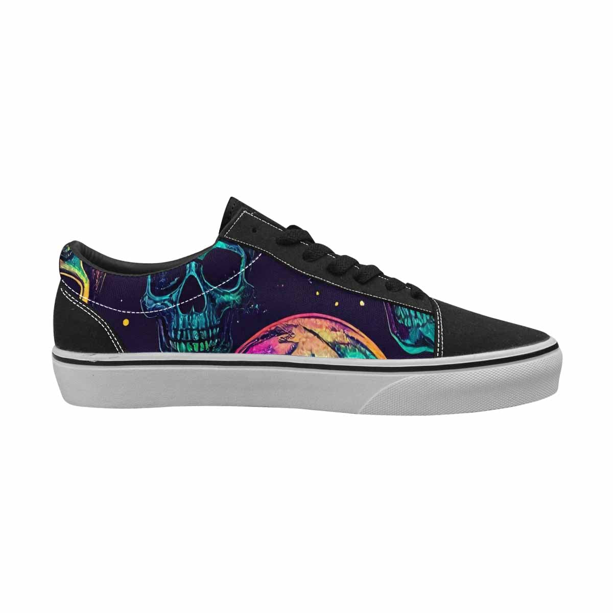 MEN'S Galaxy Skulls Canvas Lace-Up Vibrant Chaos Custom Sneakers
