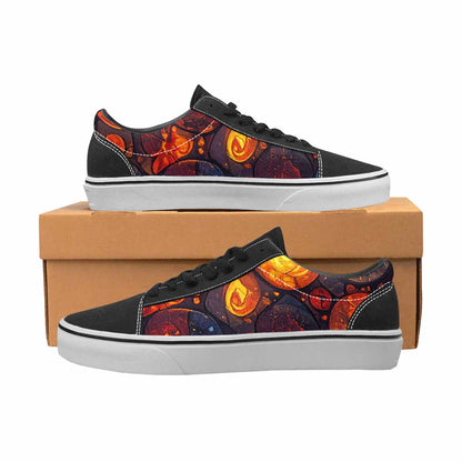 MEN'S Fire Flame Canvas Lace-Up Grunge Sneakers