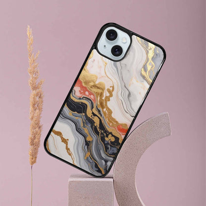 iPhone 15 Plus Case — Marble Vein Marble Veins Pattern Hundreds, Personalized Phone Case