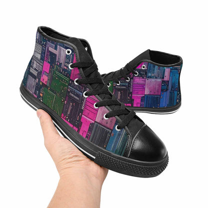 MEN'S Asexual Flag Color High Top Canvas Aesthetic Shoes