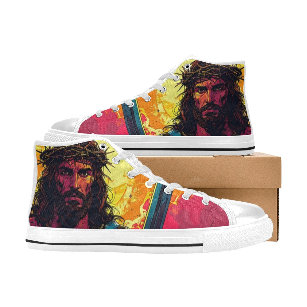WOMEN'S Jesus_Ht_12 High Top Canvas Dark Academia Custom Shoes