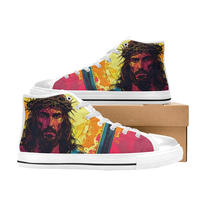 WOMEN'S Jesus_Ht_12 High Top Canvas Dark Academia Custom Shoes