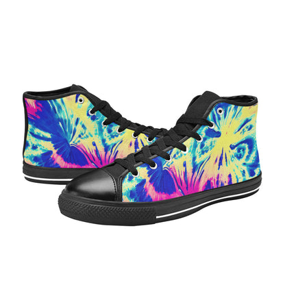 MEN'S Tie Dye Splash Retro High Top Canvas Wallpaper Art Custom Shoes