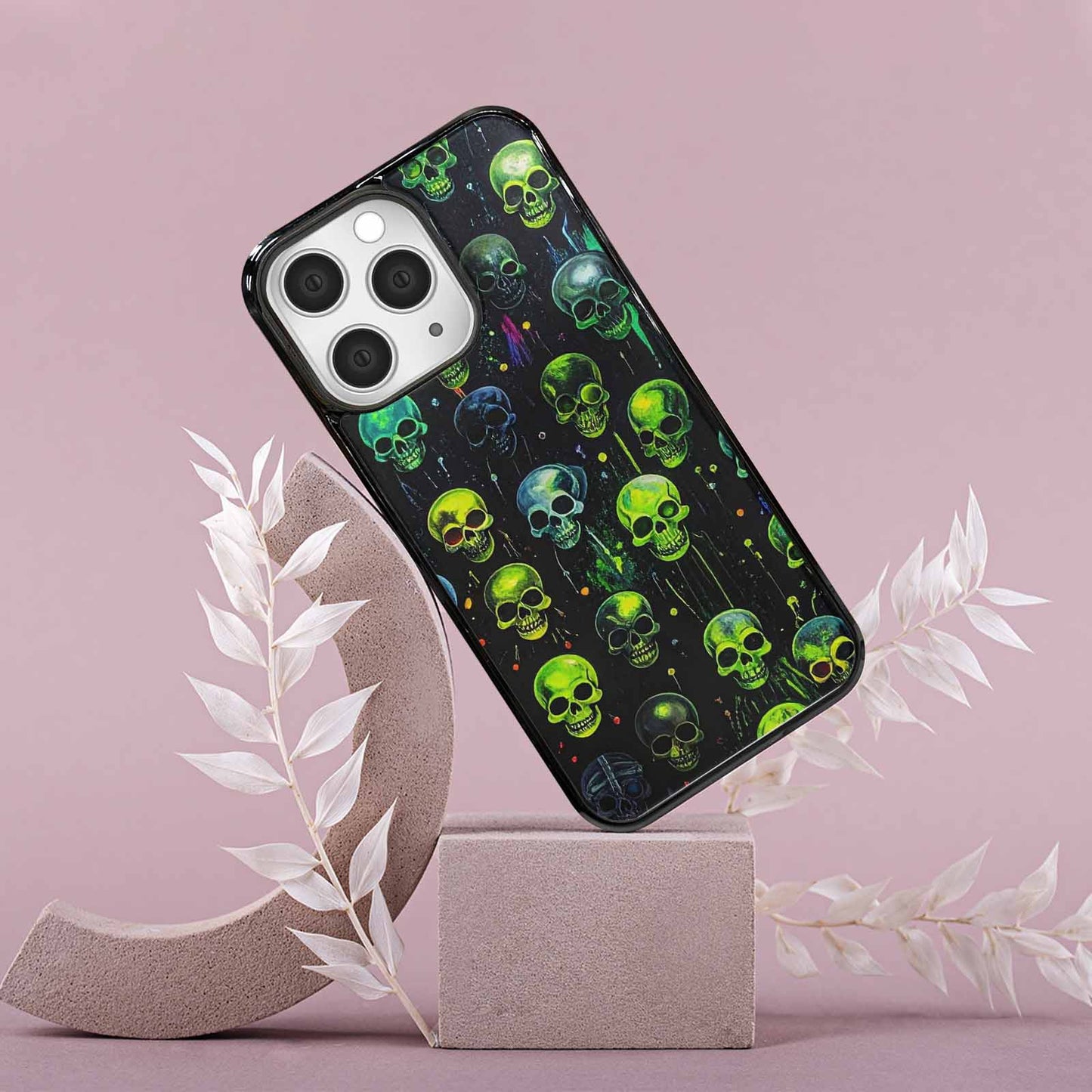 iPhone 15 Pro Max Case — Skeletons Neon Green Glowskele Egb, Personalized Phone Case