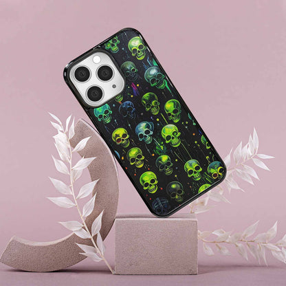iPhone 15 Pro Max Case — Skeletons Neon Green Glowskele Egb, Personalized Phone Case