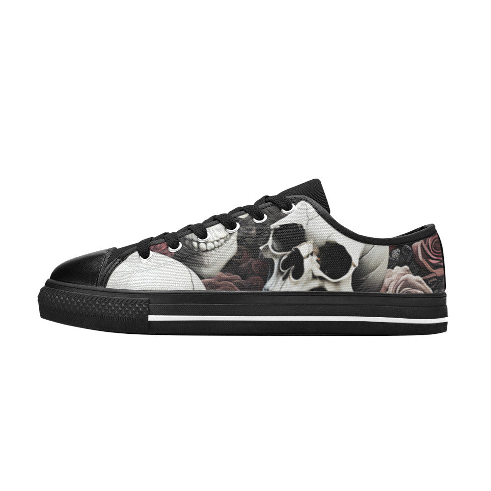 WOMEN'S Rose Skulls Dark 7 Canvas Dark Academia Shoes