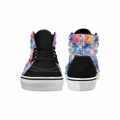 MEN'S Fish Scale Coral High Top Canvas Vibrant Chaos Sneakers