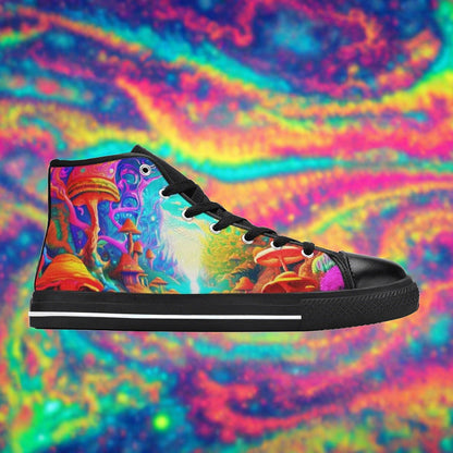 Cyberpunk Teal Gold Wearable WOMEN Bold Art - Freaky Shoes | Custom Art Sneakers