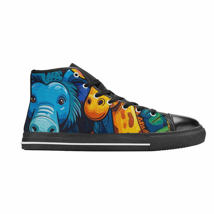 MEN'S Cartoon Animal Characters High Top Canvas Vivid Custom Sneakers