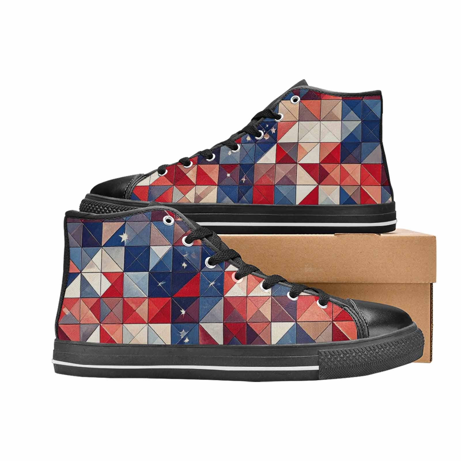 MEN'S American Flag Stars High Top Canvas Dark Academia Sneakers