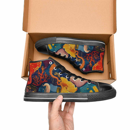 MEN'S Fish Scale Coral High Top Canvas Y2K Sneakers