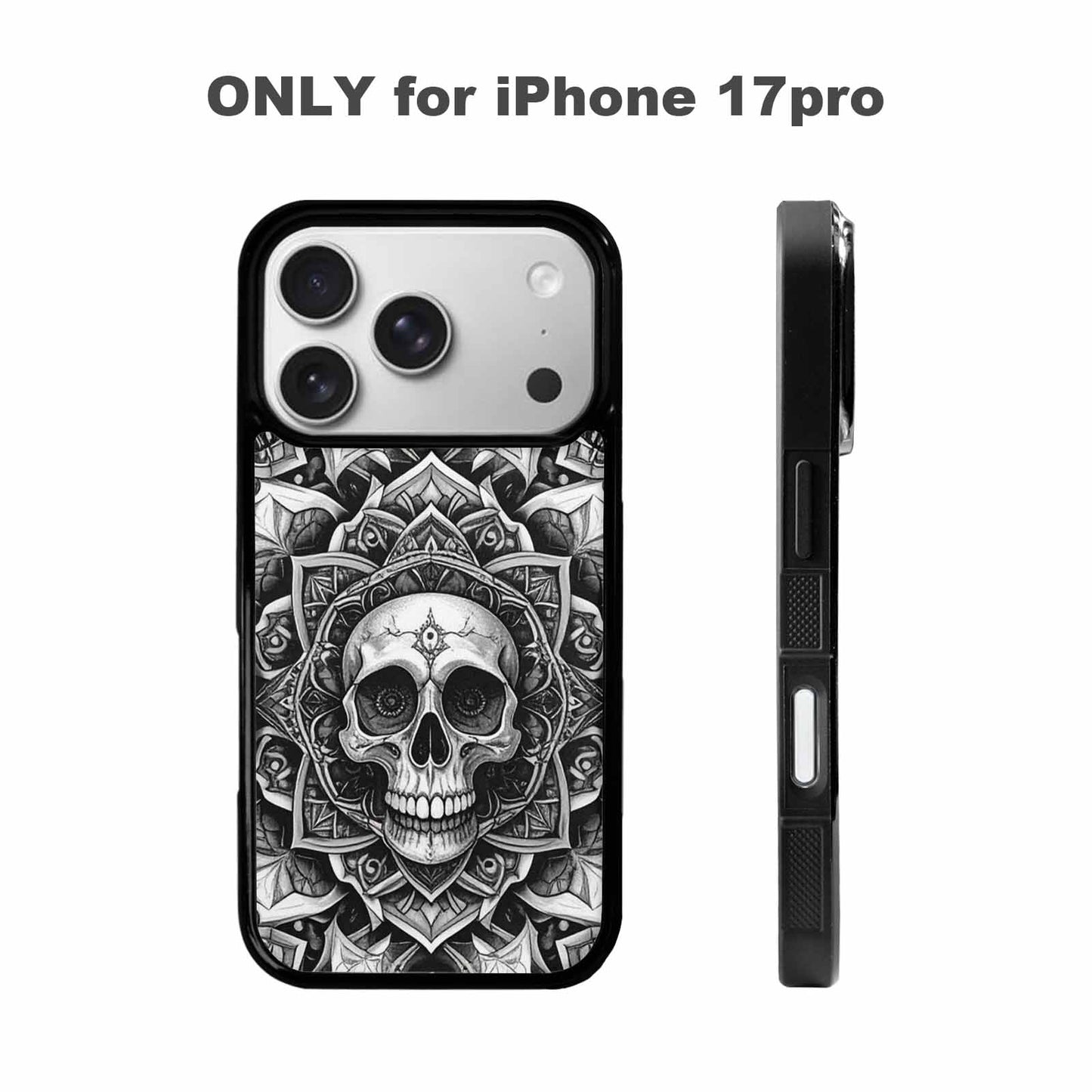iPhone 17 Pro Case — Skull Dark Art Gothic Print Gothic, Custom Printed Phone Case
