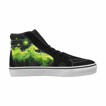 MEN'S Melting Galaxy Acid Green High Top Canvas Dark Academia Custom Sneakers