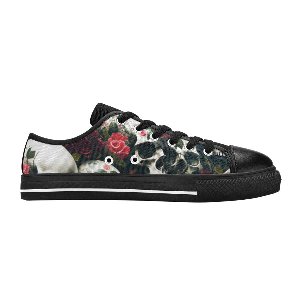 MEN'S Rose Skulls Dark 5 Canvas Dark Academia Custom Sneakers