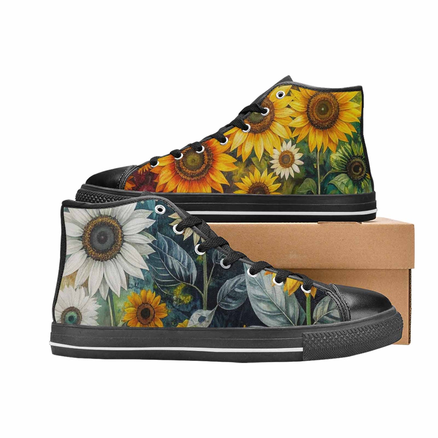 WOMEN'S Blend Melt Them High Top Canvas Vibrant Chaos Custom Shoes