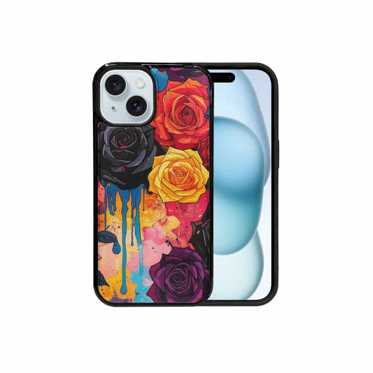 iPhone 15 Case — Gothic Rose Gothic Roses Pattern Hundreds, Custom Print Case Cover