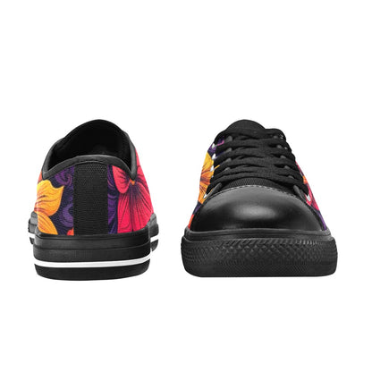 MEN'S Exotic Floral Weave Low Top Canvas Wallpaper Art Custom Sneakers