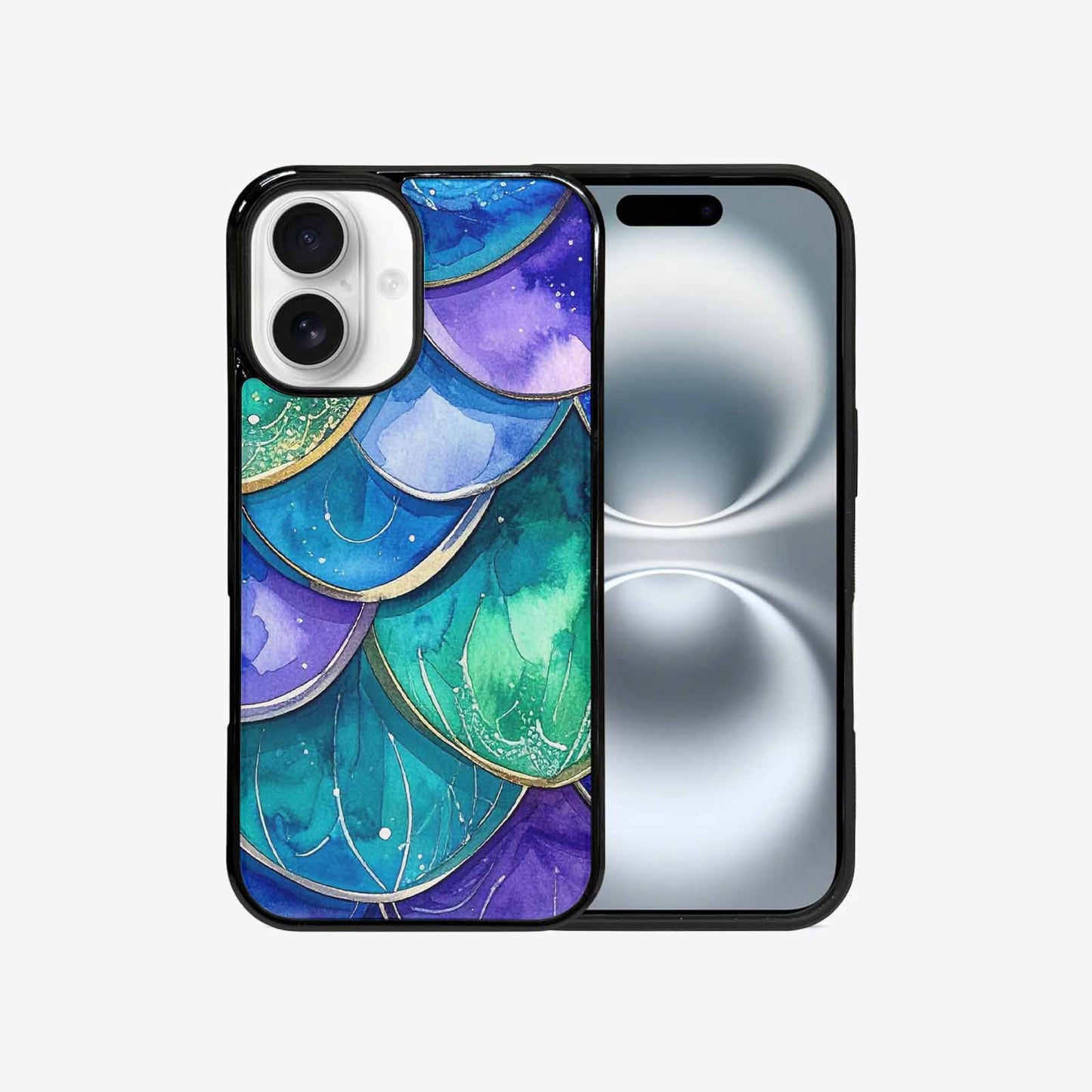 iPhone 16 Case — Mermaid Scale Art Pattern, Custom Art Phone Cover