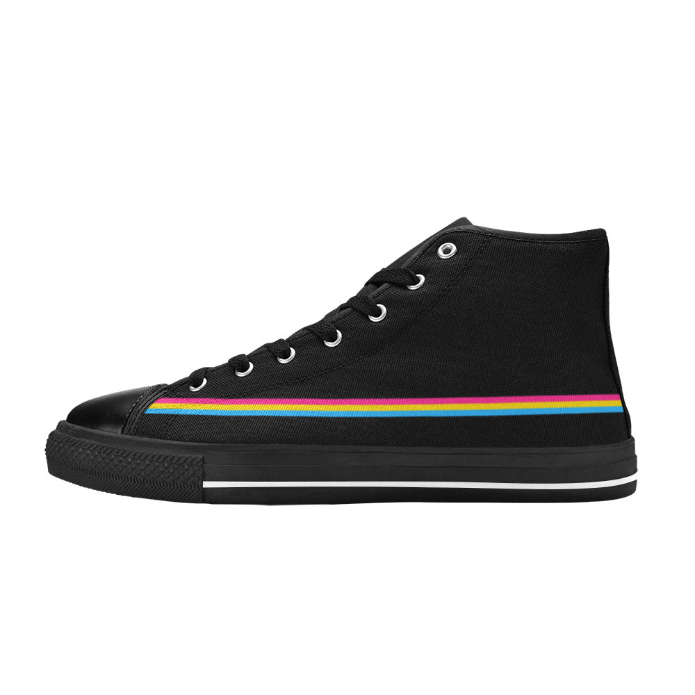 MEN'S Pansexual Flag 3 Pride LGBT High Top Canvas Custom Shoes