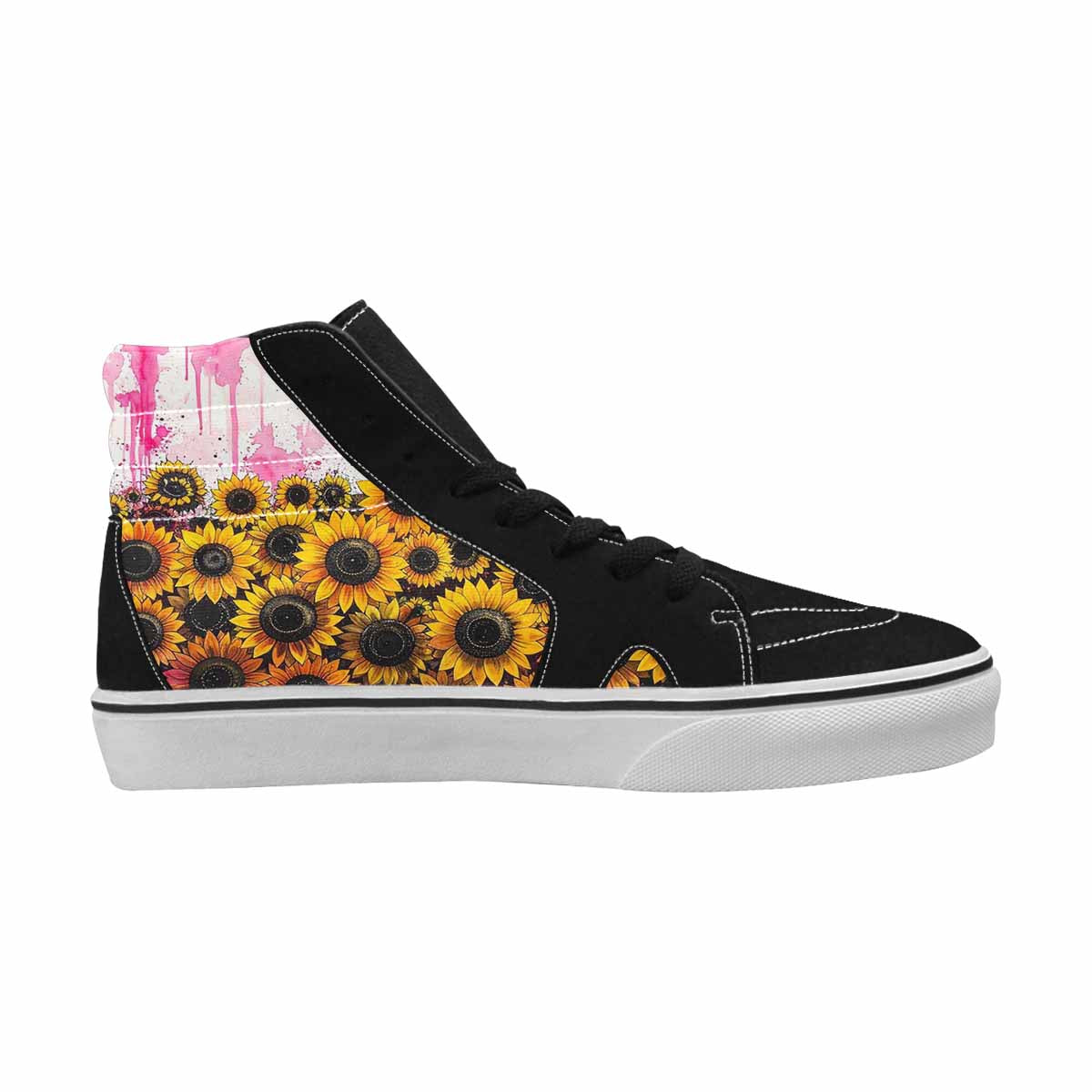 MEN'S Sunflower Burst High Top Canvas Grunge Shoes