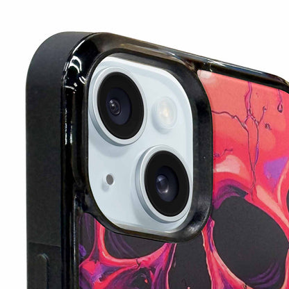 iPhone 15 Plus Case — Red Purple Skeletons Neon Drip Melting, Custom Print Case Cover