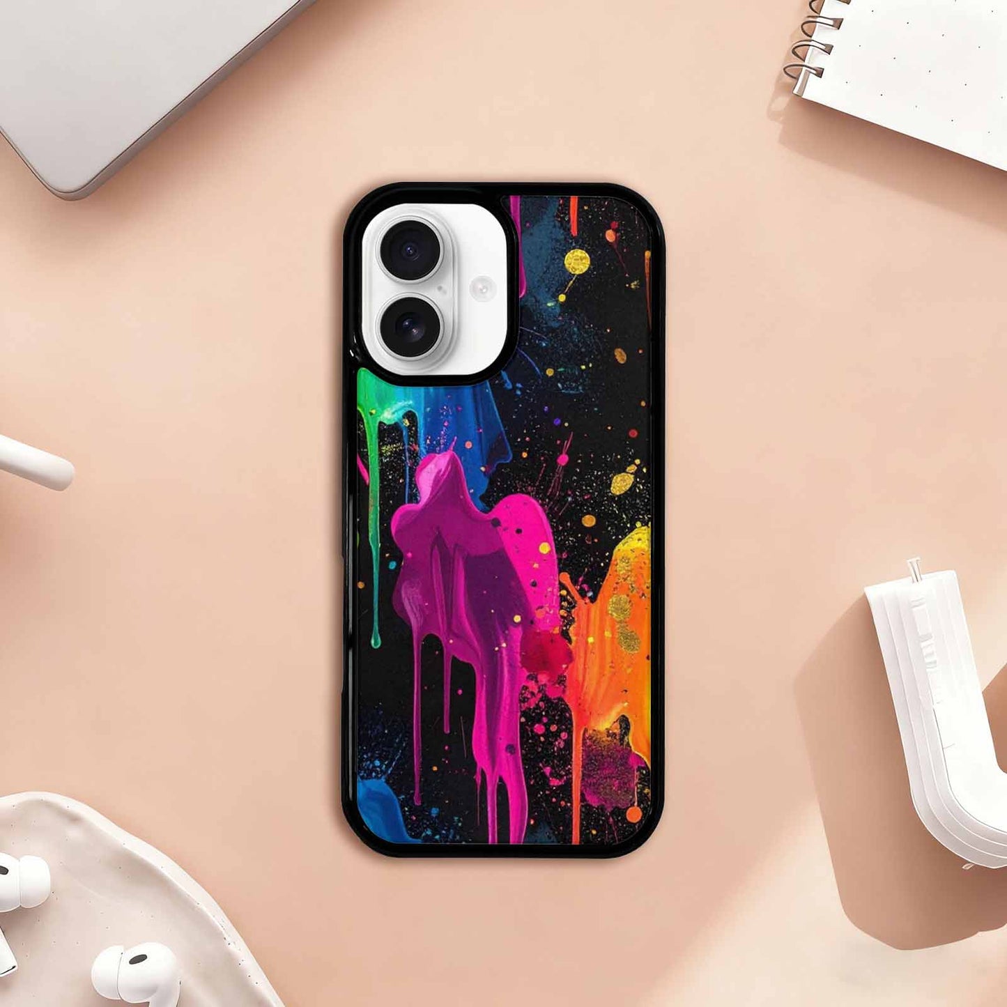 iPhone 17 Case — Small Paint Splatter Pattern, Original Art, Custom Made Phone Cover