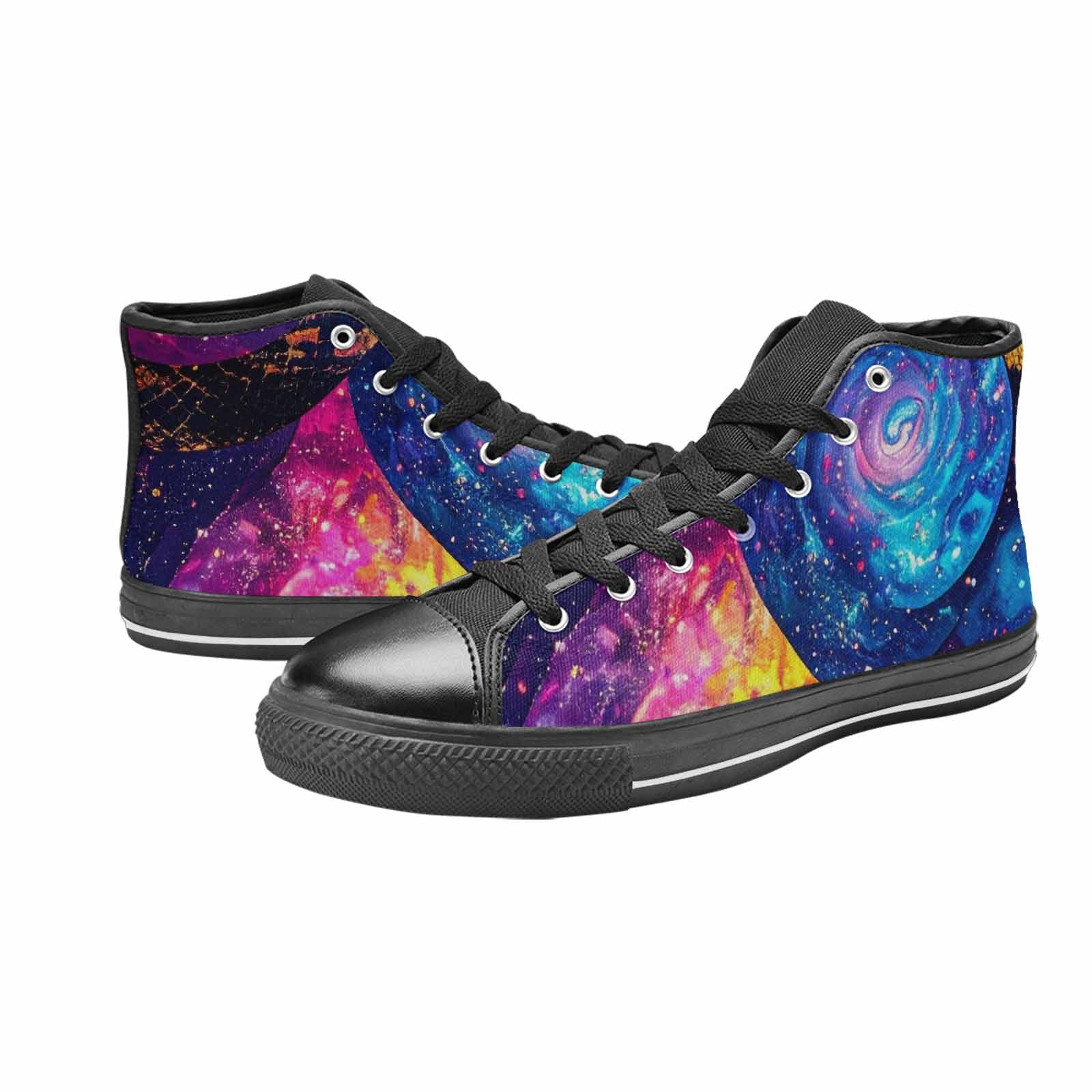 MEN'S Galaxy Snake Print High Top Canvas Surreal Shoes