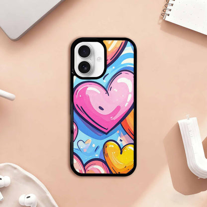 iPhone 17 Case — Pastel Summer Heart Original Art, Custom Phone Case