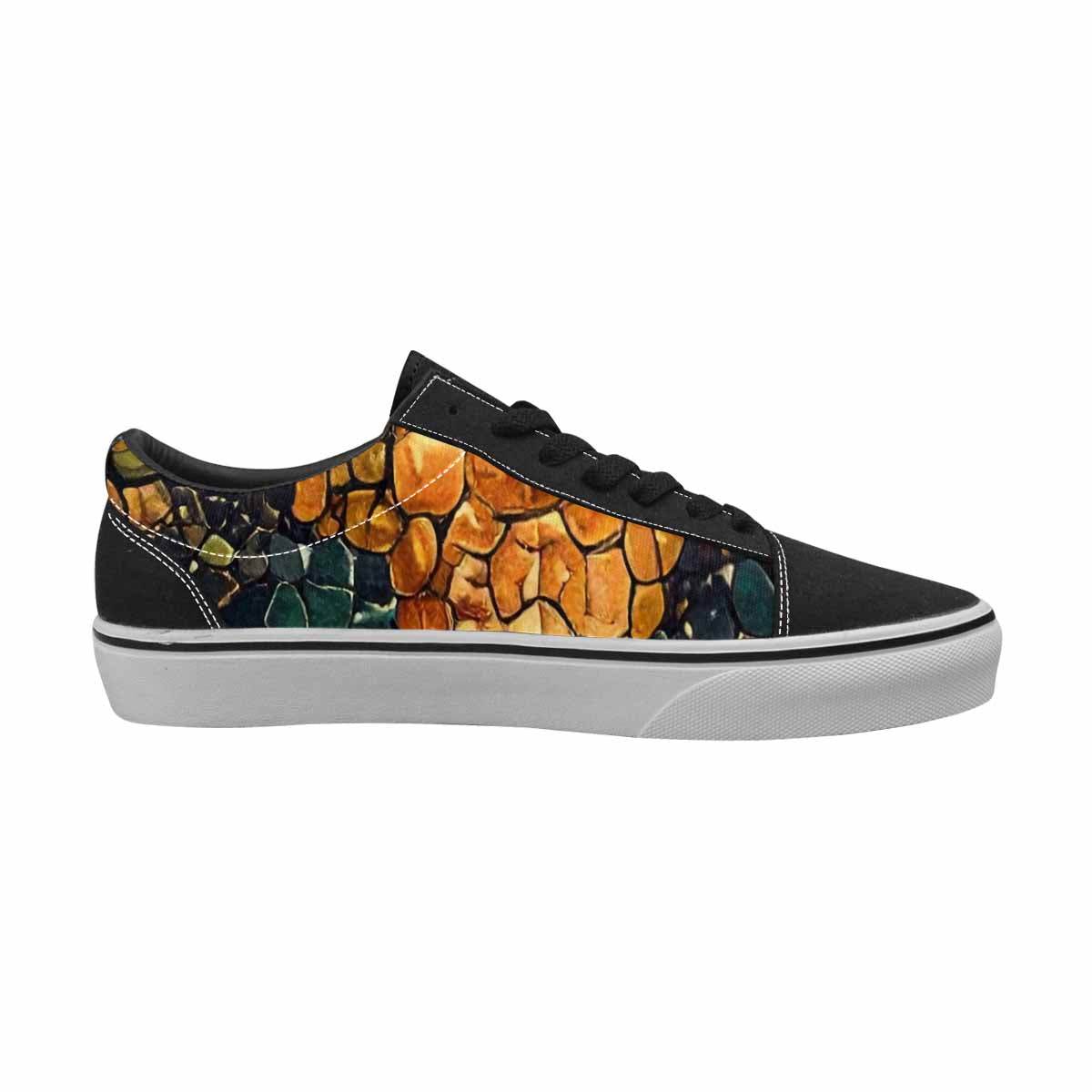 MEN'S Snake Skin Reptile Canvas Lace-Up Cottagecore Custom Shoes