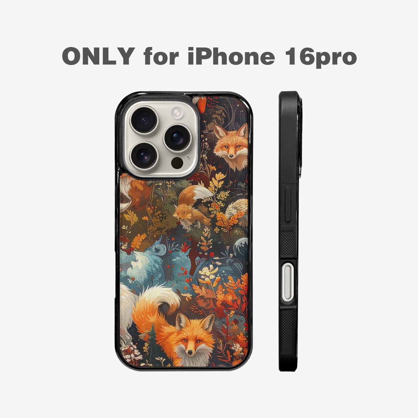 iPhone 16 Pro Case — Fox Forest Fox Forest Pattern Hundreds, Custom Printed Phone Case