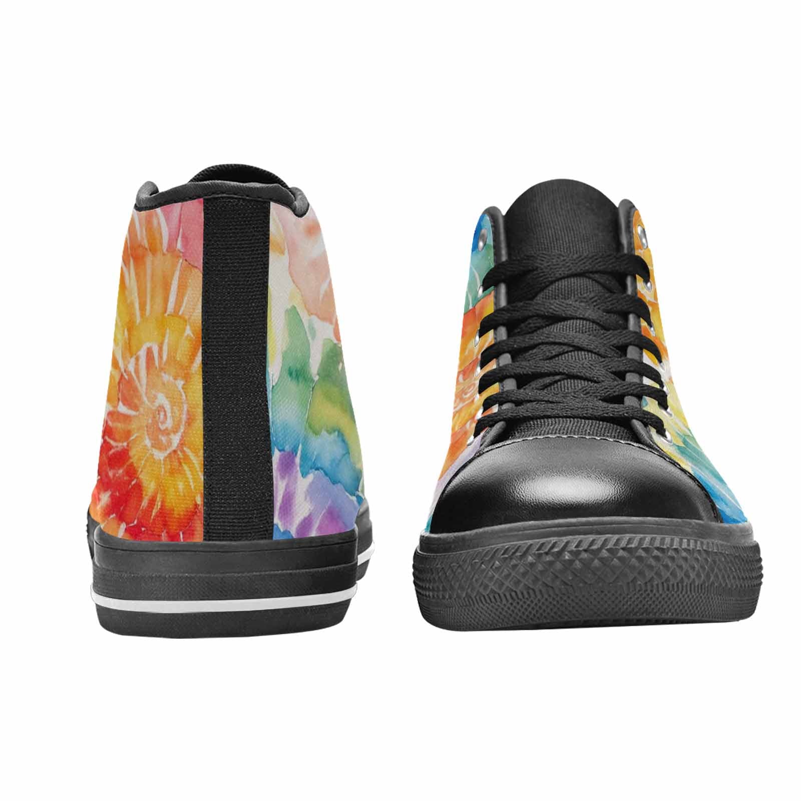 MEN'S Tie Dye Swirl High Top Canvas Wallpaper Art Custom Shoes