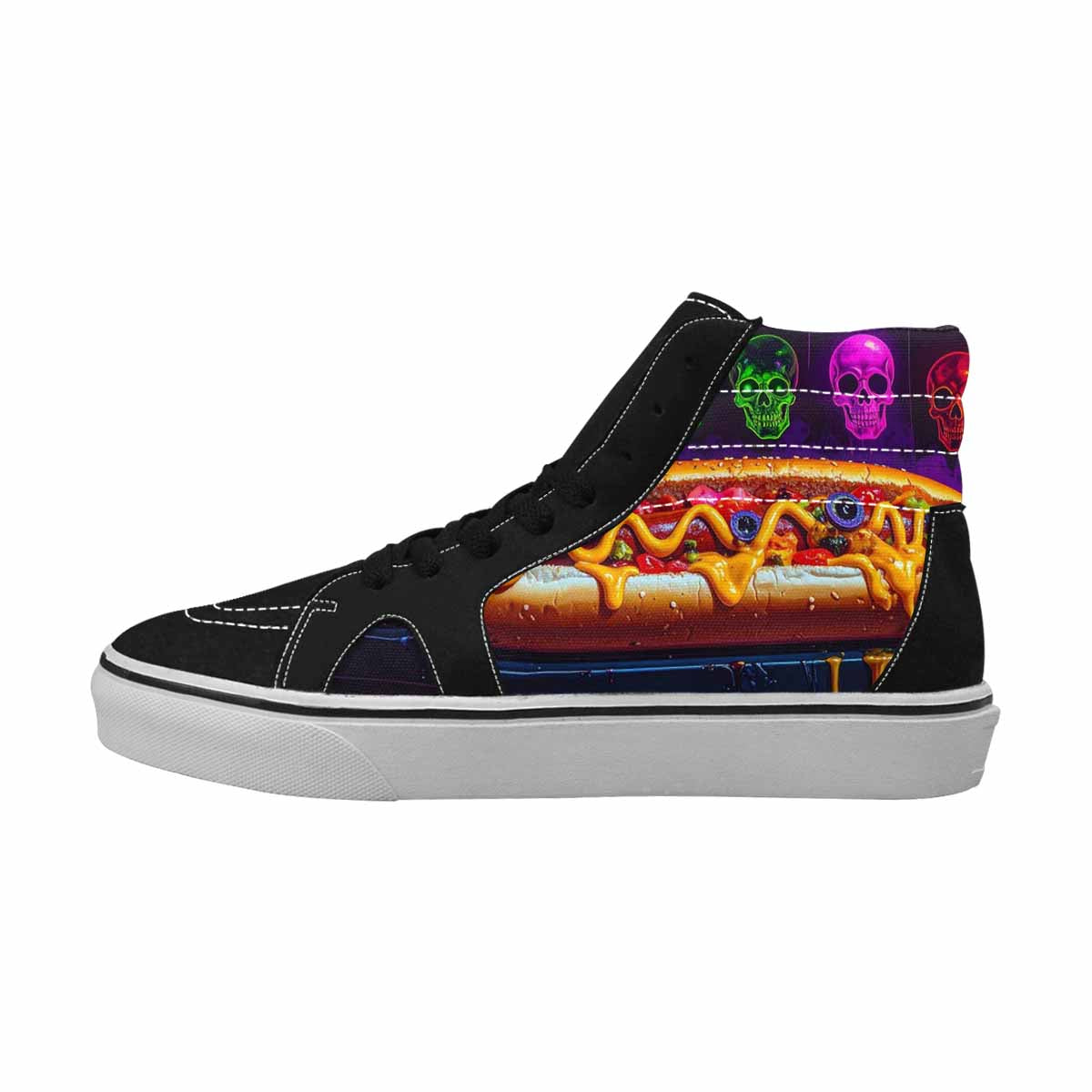 MEN'S Toxic Skeleton Hot Dog High Top Canvas Y2K Custom Shoes