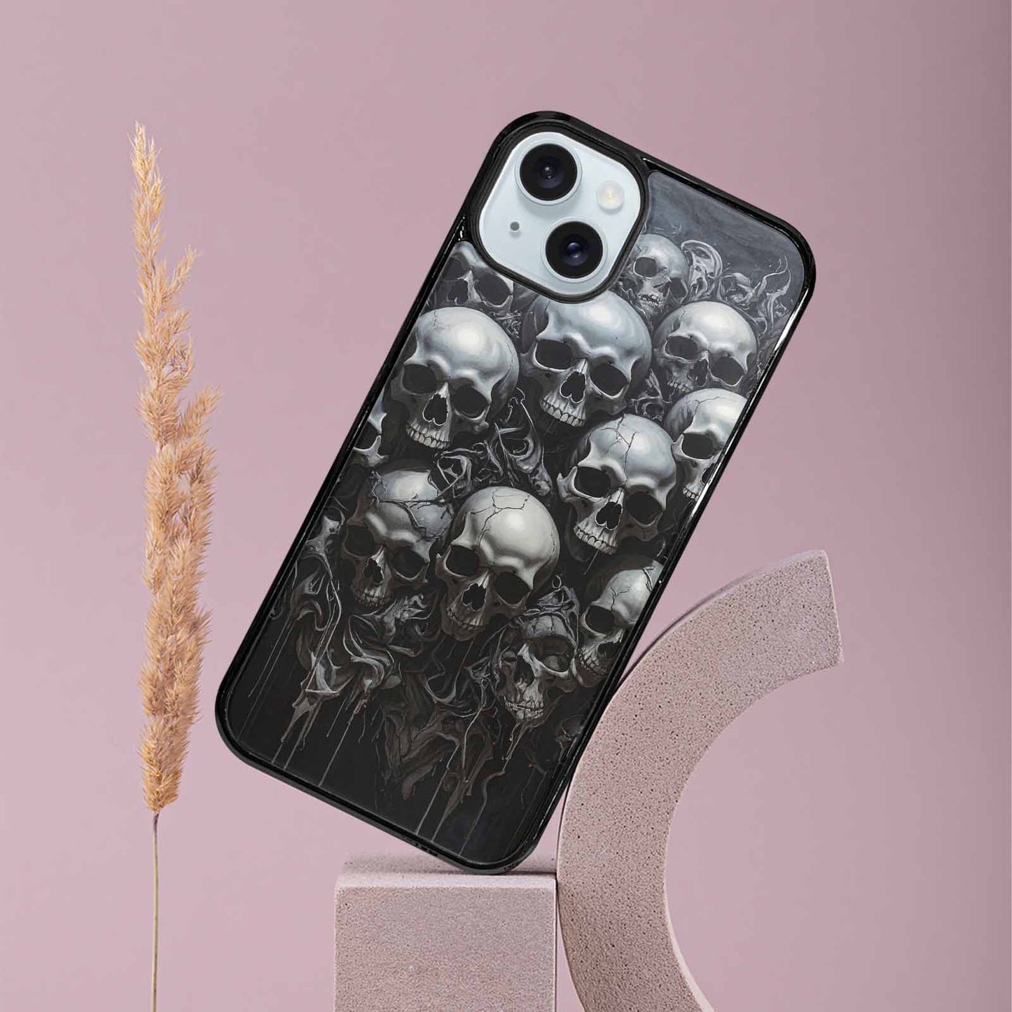 iPhone 15 Plus Case — Grey Dark Black And Grey Tones, Custom Made Phone Cover