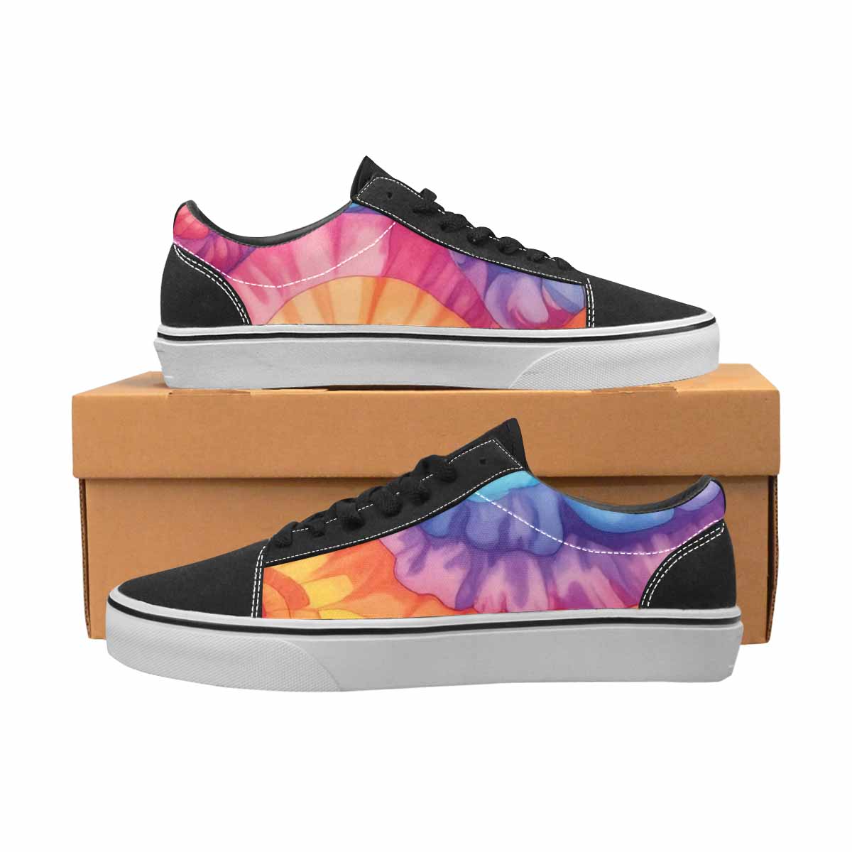 WOMEN'S Tie Lace-Up Canvas Melting Art Custom Sneakers