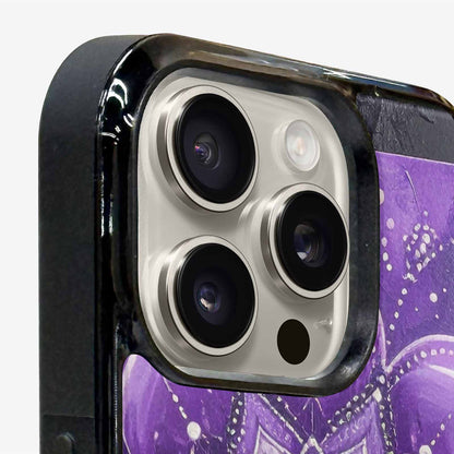 iPhone 16 Pro Case — Purple Mandala Bohemian Print Edge To, Custom Art Phone Cover