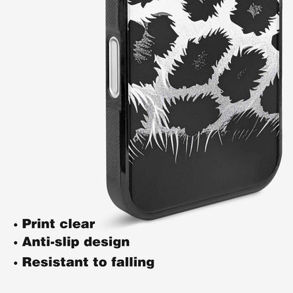 iPhone 16 Case — Leopard Print Black And White Style, Original Design Phone Case