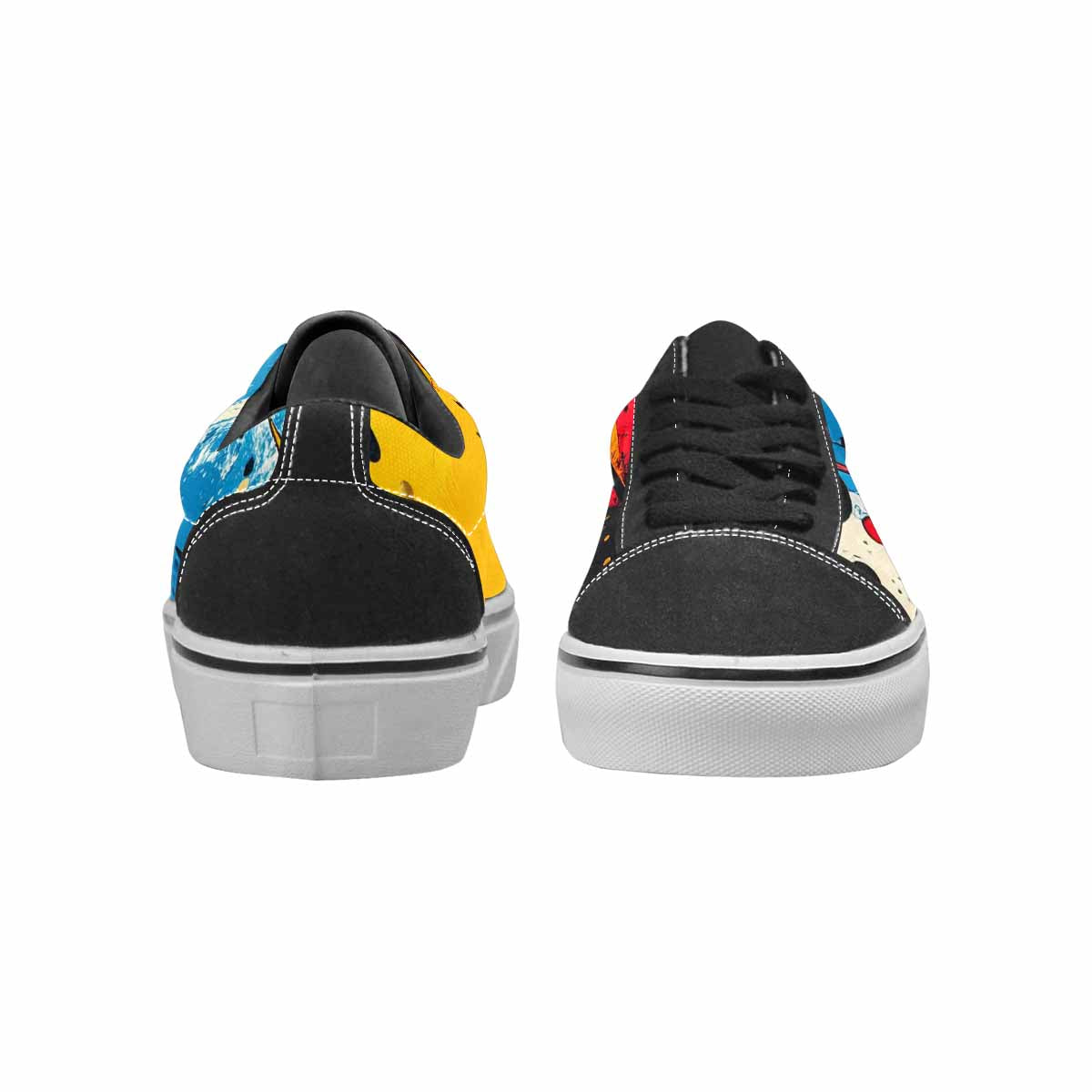 WOMEN'S Comic Book Halftone Canvas Lace-Up Vibrant Chaos Sneakers