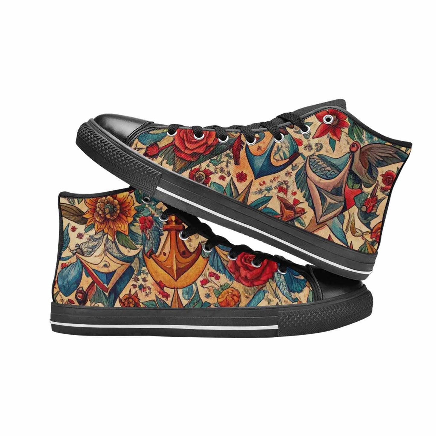 MEN'S Old School Tattoo High Top Canvas Aesthetic Sneakers