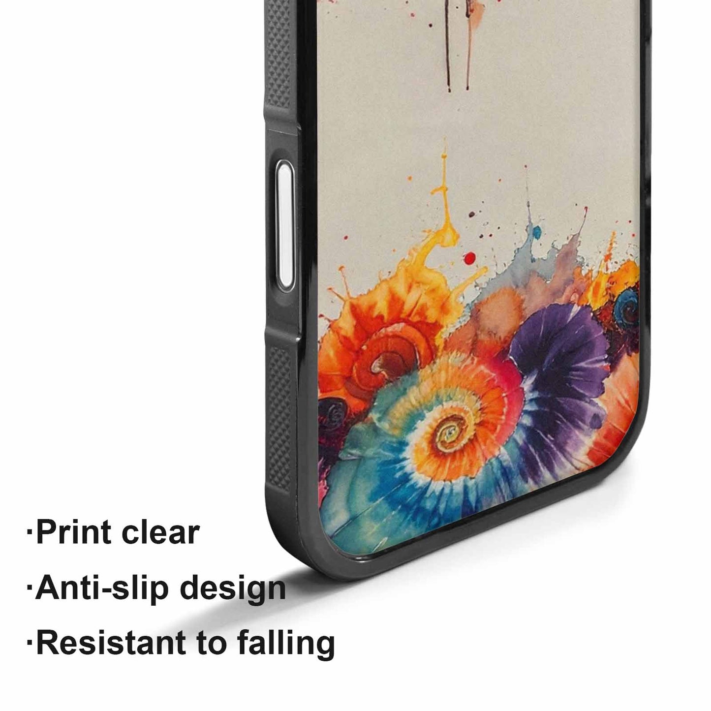 iPhone 17 Case — Tie Dye Swirls Black Tie Dye, Custom Print Case Cover