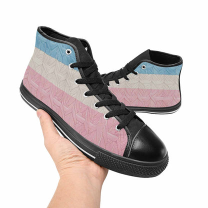 MEN'S Transgender Flag Color High Top Canvas Neon Fantasy Shoes