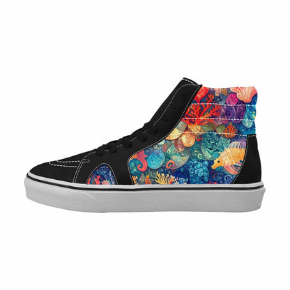 MEN'S Fish Scale Coral High Top Canvas Dark Academia Shoes