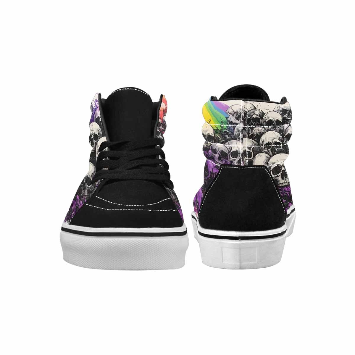 MEN'S Rainbow From Skull S High Top Canvas Cottagecore Custom Sneakers