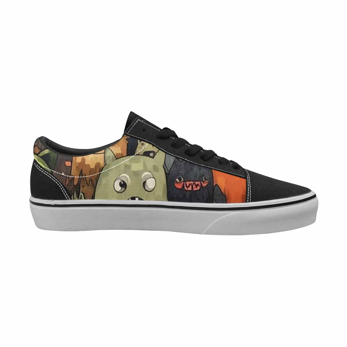 WOMEN'S Monsters  Camo Monsters Lace-Up Canvas Grunge Custom Shoes