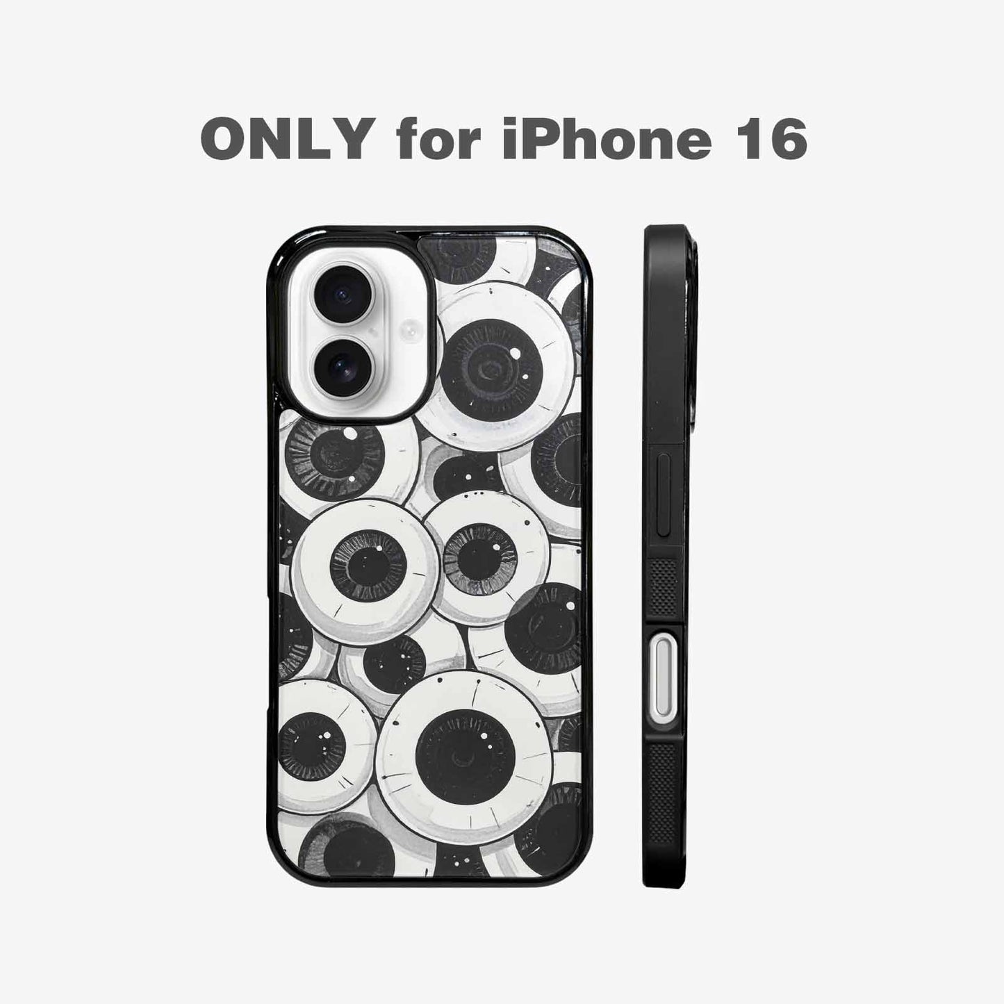 iPhone 16 Case — Googly Cartoon Eyeballs Custom, Unique Phone Case Design