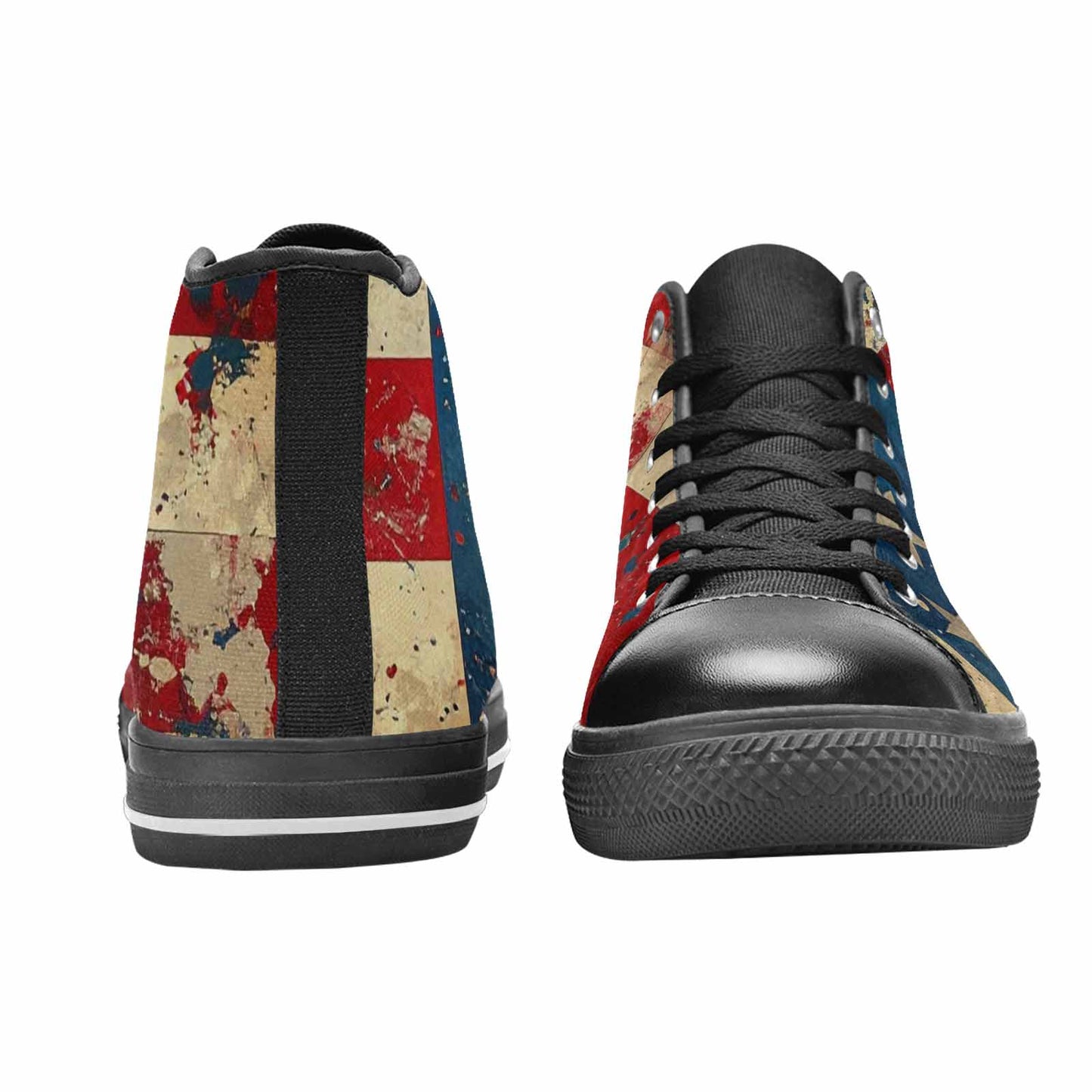 MEN'S American Flag Stars High Top Canvas Dark Academia Custom Sneakers