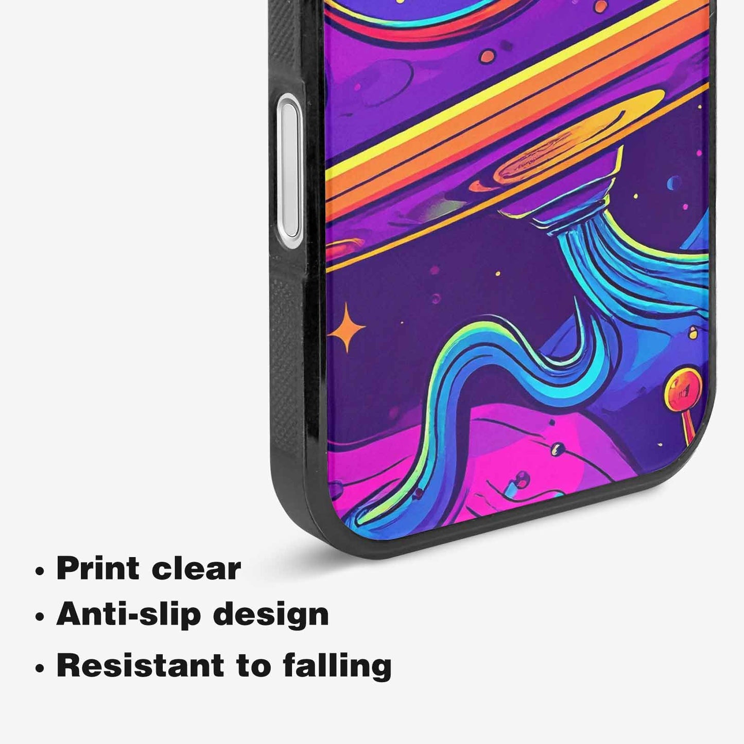 iPhone 16 Case — Alien Ufo Cartoon Art Pattern Groovy, Personalized Phone Case