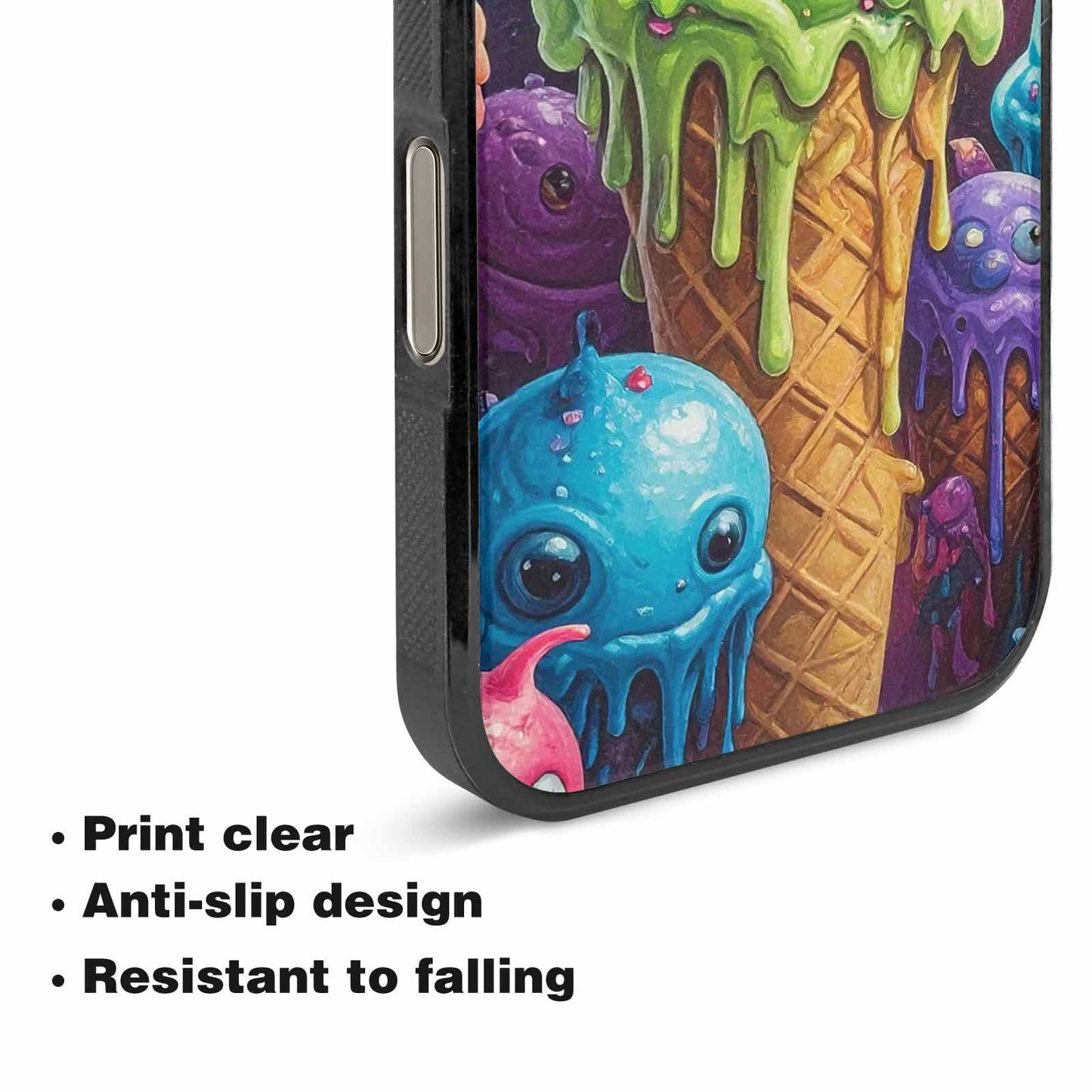iPhone 16 Pro Case — Melting Ice Cream Monster Charac, Custom Printed Phone Case