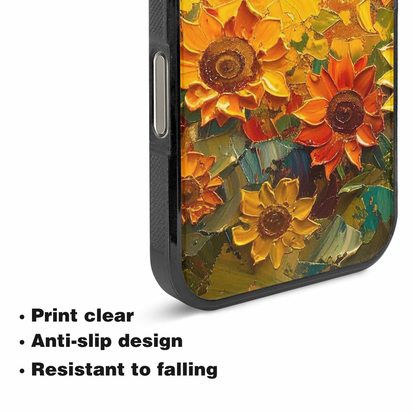 iPhone 16 Pro Max Case — Impressionist Sunflower Brushstroke Pattern Hundreds Of, Personalized Phone Case