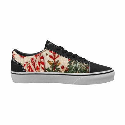 WOMEN'S Christmas Holly Snowflake Canvas Lace-Up Surreal Custom Sneakers