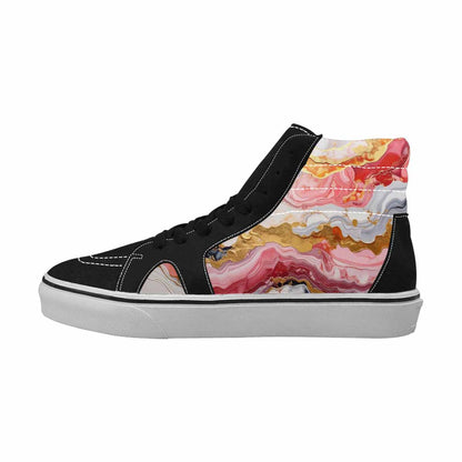 MEN'S Marble Vein High Top Canvas Neon Fantasy Custom Shoes